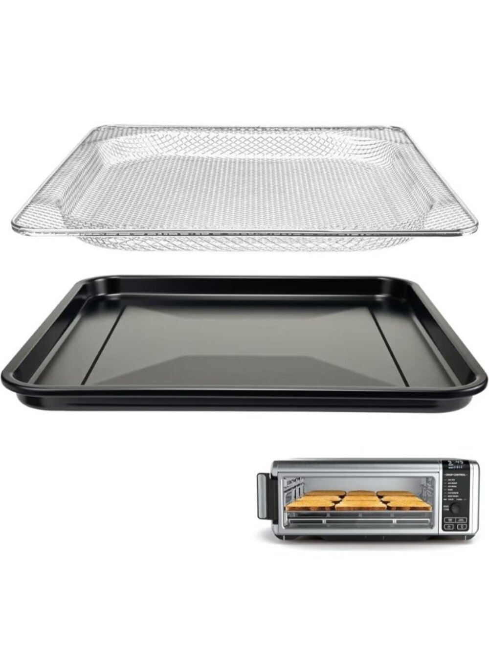 2 Pc Air Fryer Grill Pan & Baking Tray Ninja SP101 Stainless Steel Heat Resist